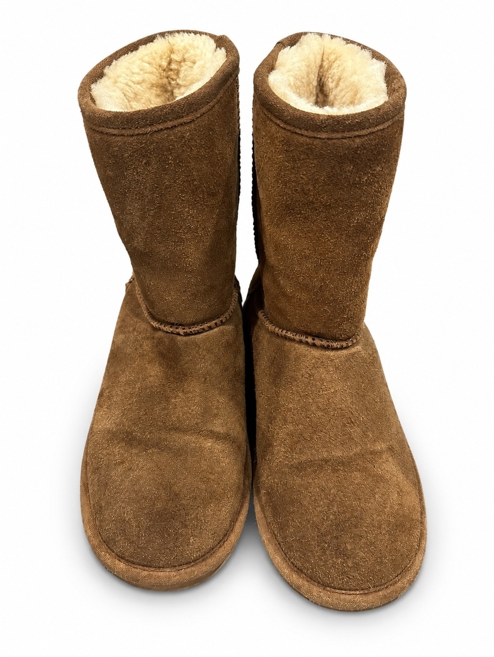 BEARPAW Brown Suede Sherpa Lined Mid Calf Winter Boots